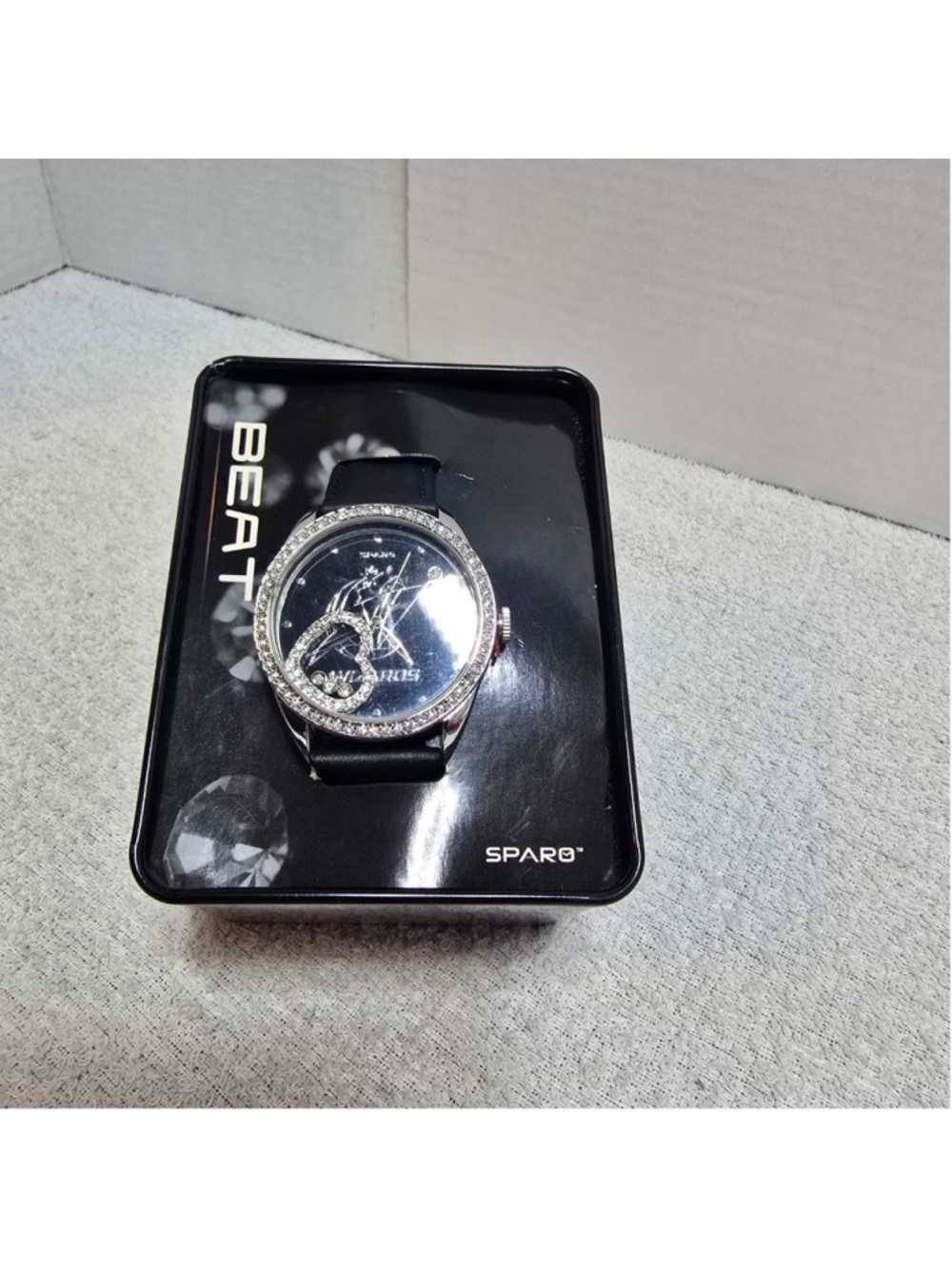 Men's Sparq Beat NBA Wizards Black Silver Watch One Size